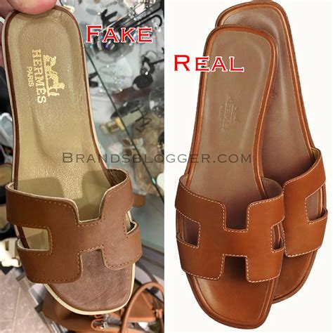 hermes shoes fake vs real|real hermes oran slides.